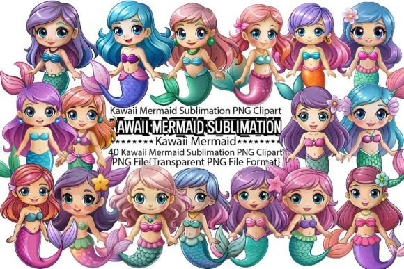 Download Kawaii Mermaid Sublimation Bundle - Premium Resources