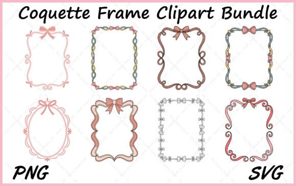 Download Coquette Border PNG Clipart Bundle - Png clipart bundle Collection