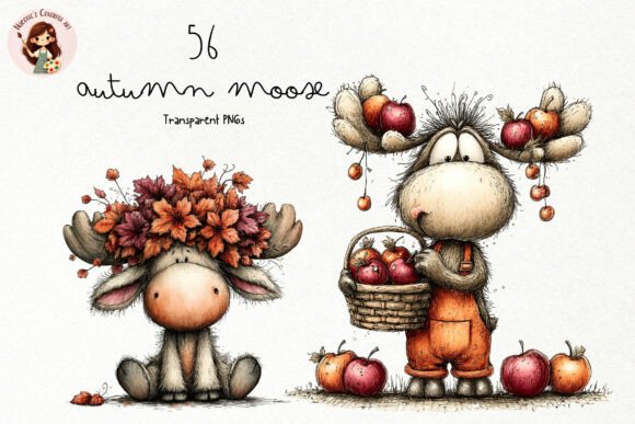 Download Autumn Moose PNG Clipart Bundle - Png clipart bundle Collection