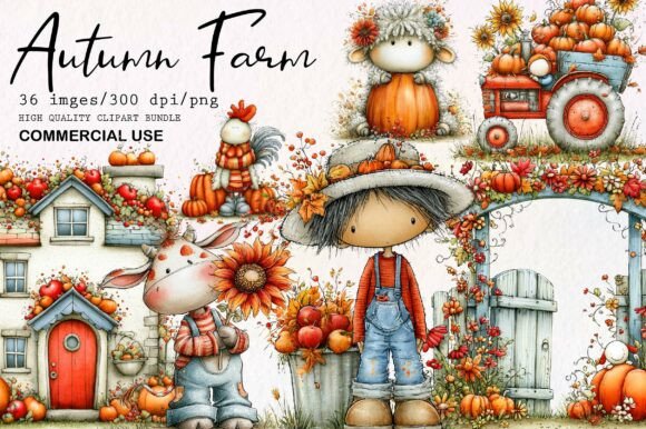 Download Autumn Farm PNG Clipart Bundle - Png clipart bundle Collection