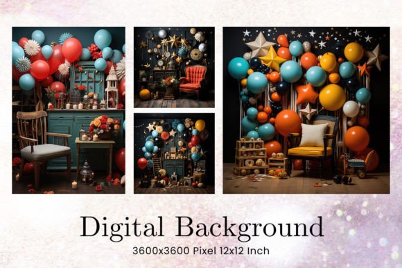 Download Balloon Party Studio Backdrop Overlays - Overlay Collection