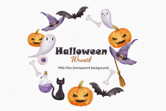 Download Halloween Wreath Watercolor Frame PNG - Watercolor frame png Collection