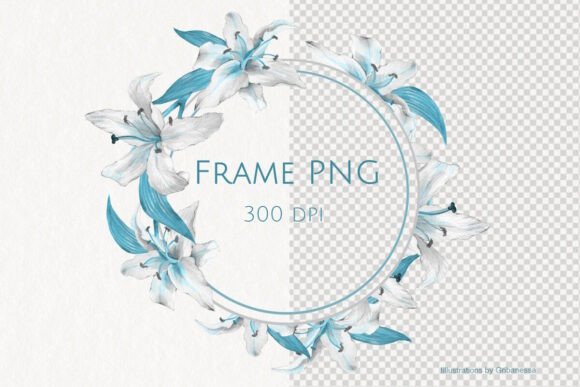 Download Blue Lily Watercolor Frame PNG Clipart - Watercolor frame png Collection