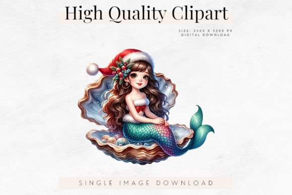 Download Beach Holiday Christmas Mermaid Clipart - Premium Resources