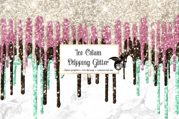 Download Ice Cream Dripping Glitter Overlays - Overlay Collection