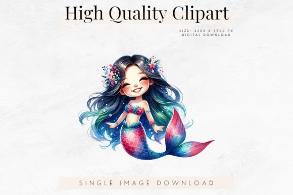 Download Mermaid Clipart, Cute Kawaii Style - Premium Resources
