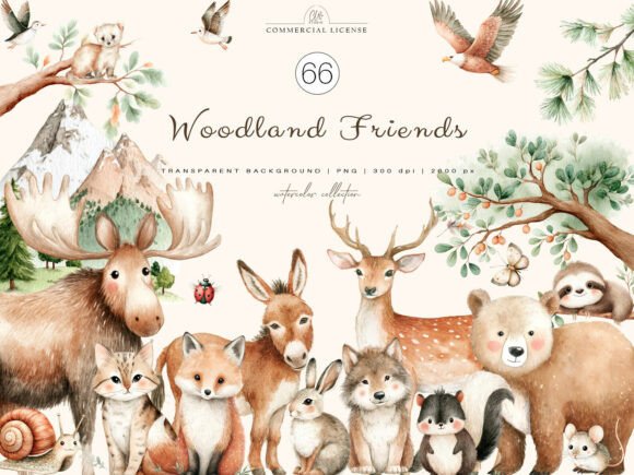 Download PNG Woodland Friends Clipart - Woodland friends Collection