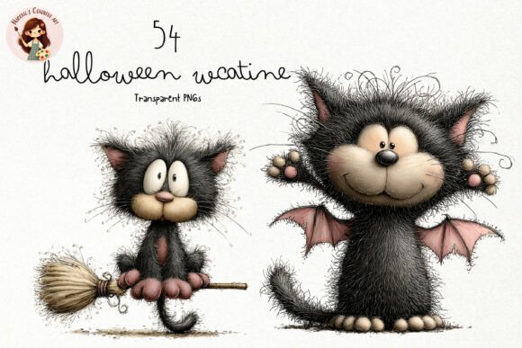 Download Quirky Halloween Cat PNG Clipart Bundle - Png clipart bundle Collection
