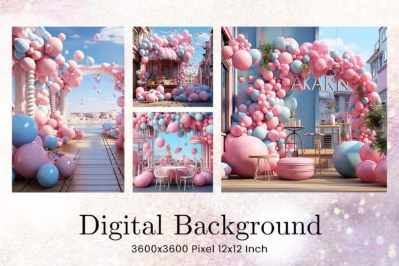 Download Balloon Party Studio Backdrop Overlays - Overlay Collection
