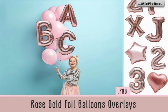 Download Rose Gold Foil Balloons Overlays - Overlay Collection